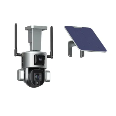 Fsan 4K 8MP уличная камера с солнечной панелью Беспроводная камера безопасности 360 PTZ 10-кратный зум PTZ-камера 4G/WiFi Гуманоидное отслеживание IP-камеры видеонаблюдения Поддержка TF-карты